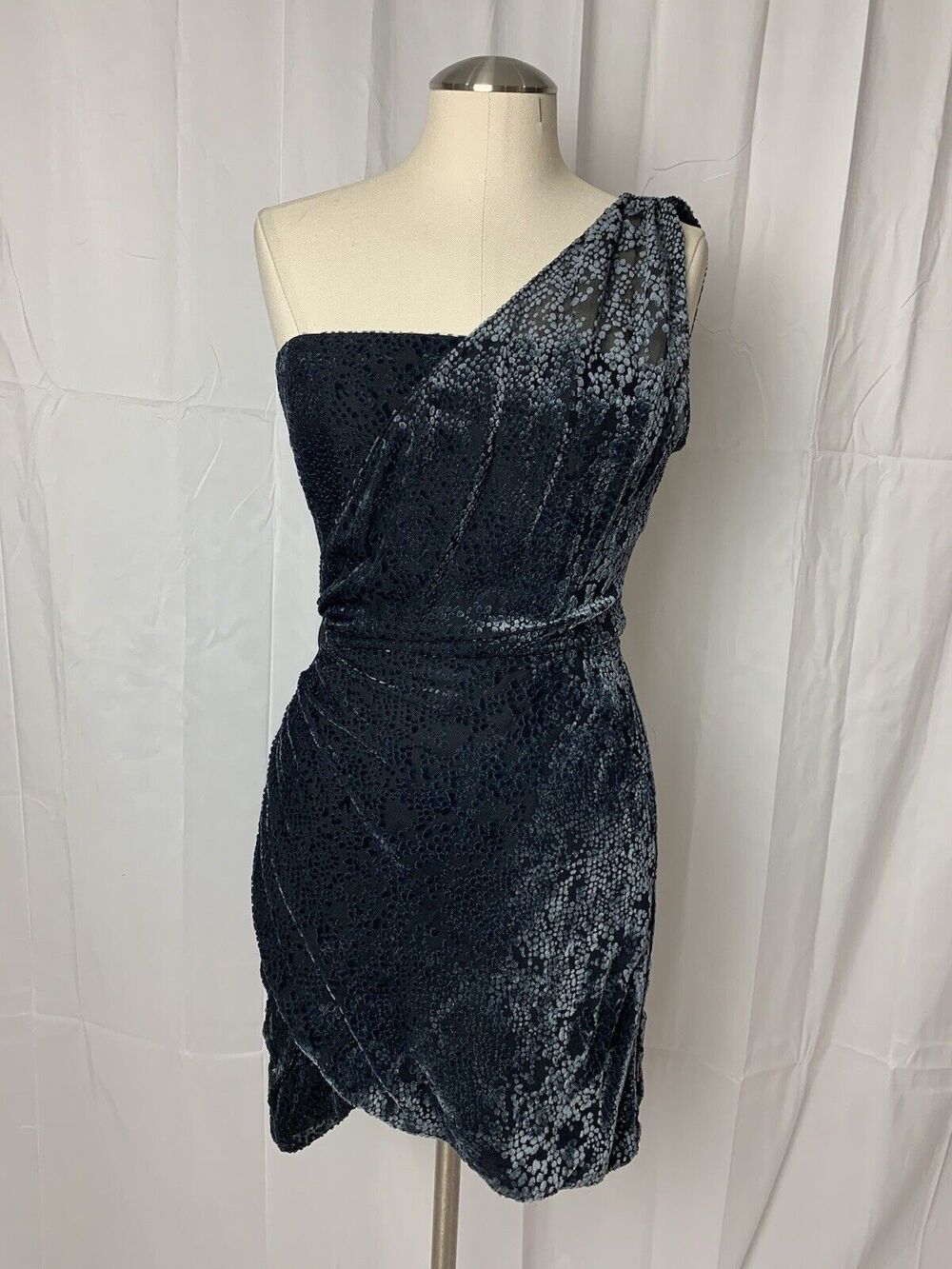 Silence And Noise Velvet One Shoulder Party Cocktail Dress Size 4 Whimsygoth